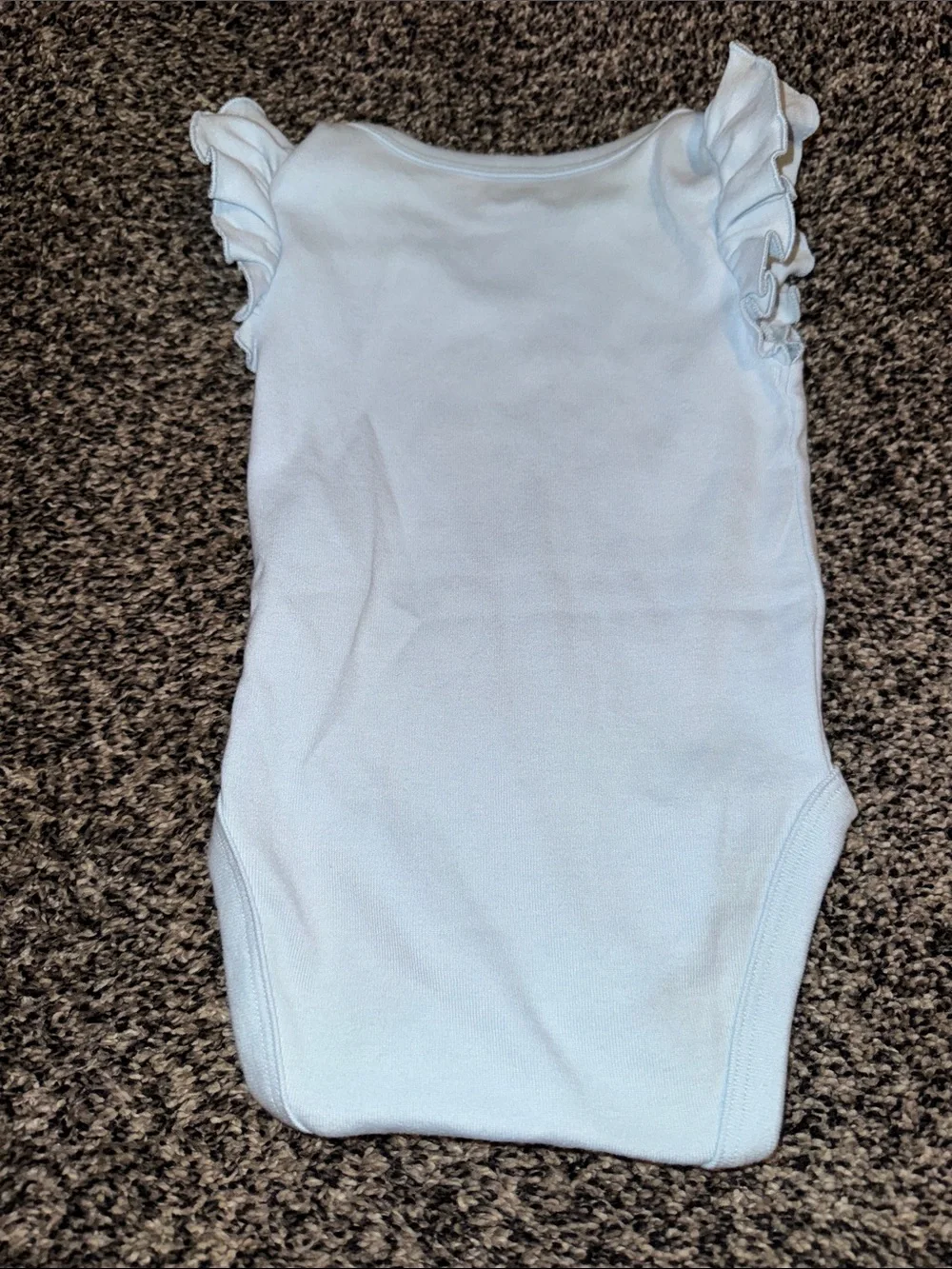 Kids Light Blue Ruffle Sleeve Bodysuit and Navy Floral Pants Set